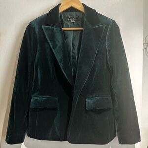 Tahari Women's Velvet Blazer - Dark Green